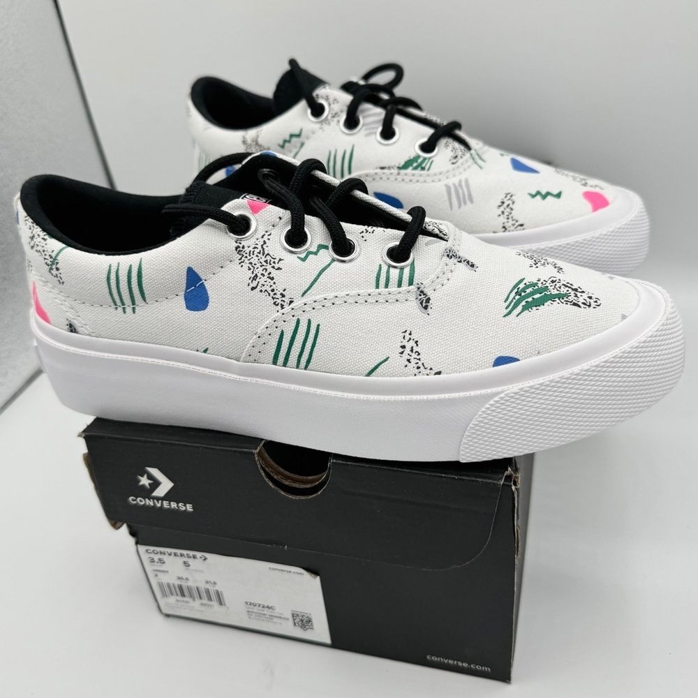NWT Converse Skid Grip CVO Sneakers Unisex Archive Print - White Geometric 80’s